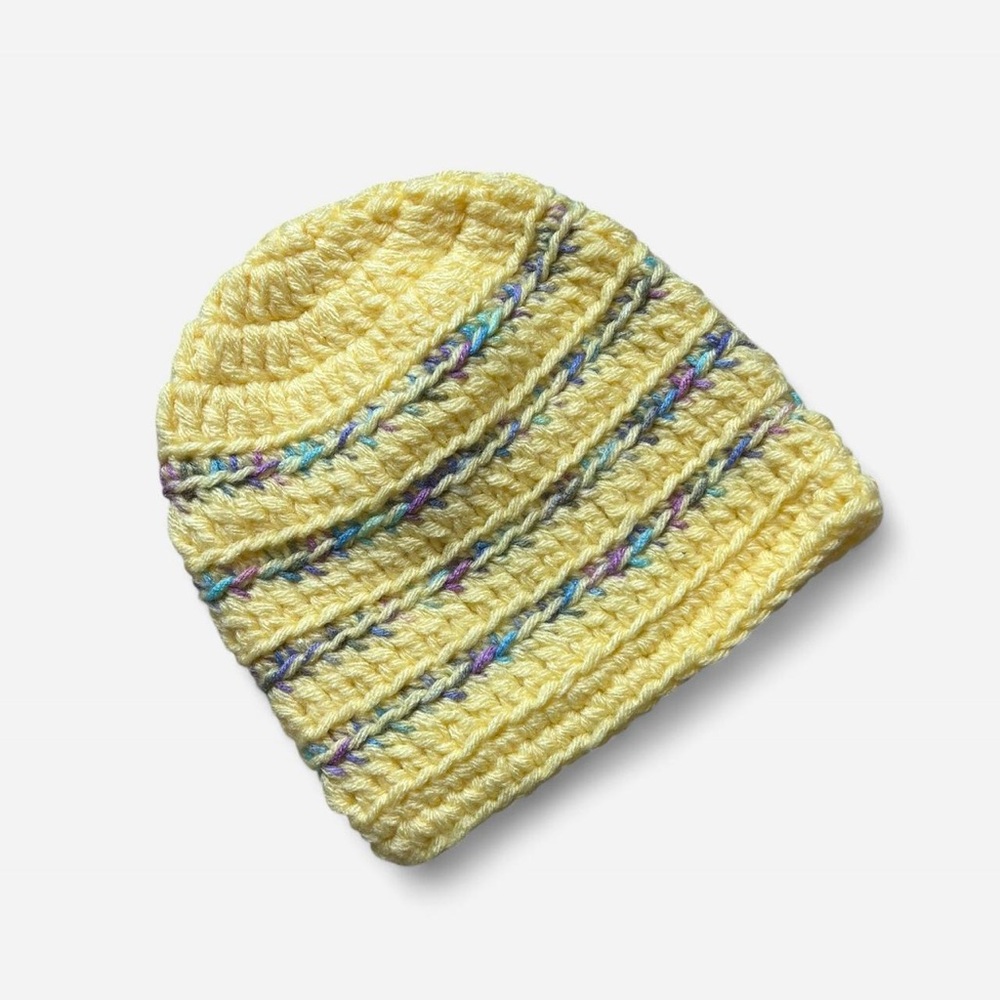 Yellow Hand knit Beanie
